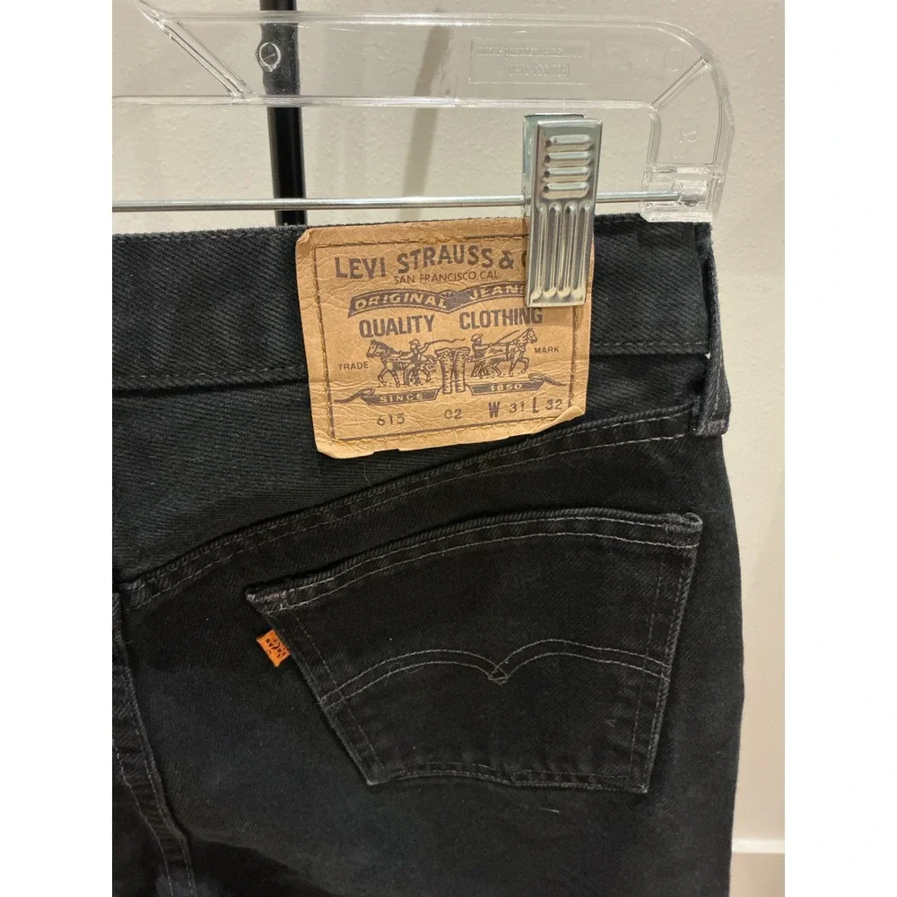 Vintage Levis 615 02 Orange Tab Jeans Mens Black Straight Leg Pants W31 L32